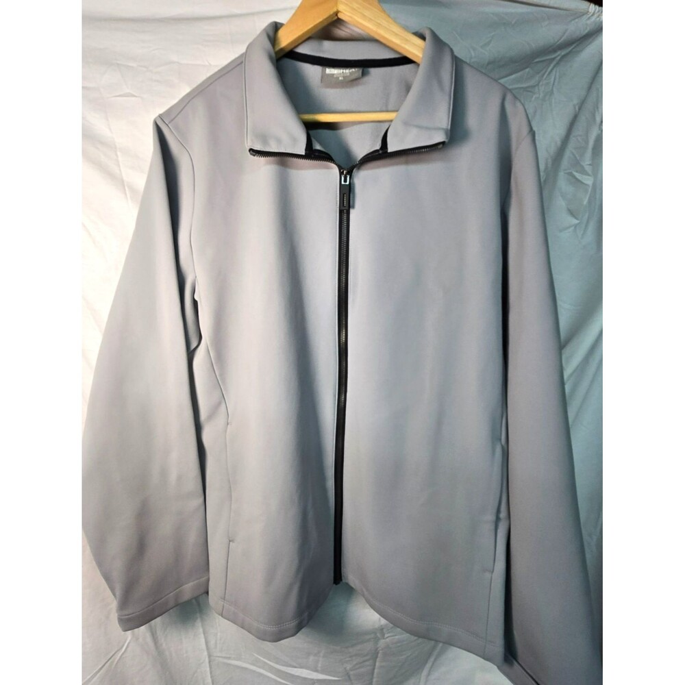 32°HEAT Men’s Full-Zip Light Jacket Softshell Fleece Grey Size XL